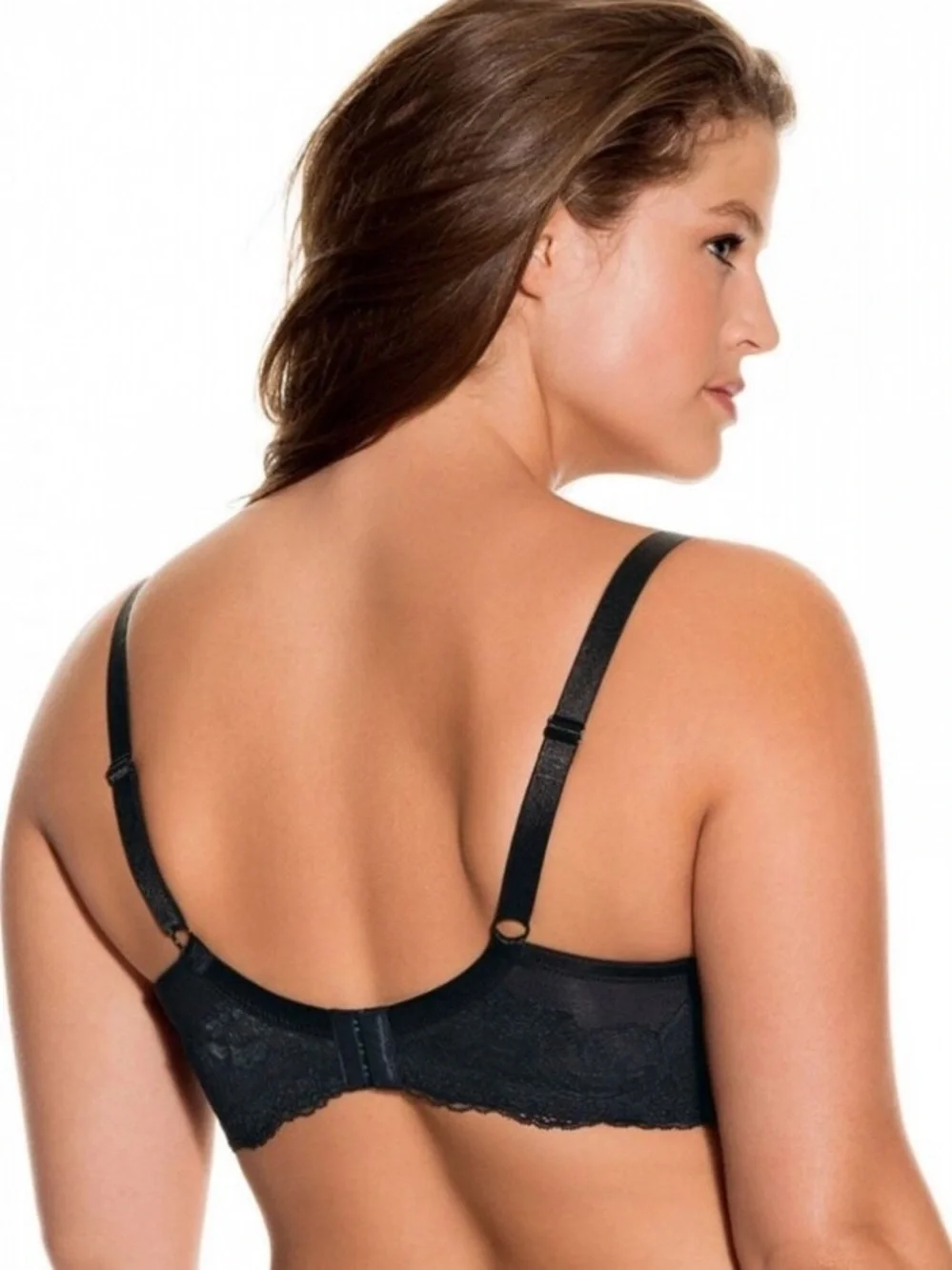 Dorina Curves NWT Black Lace Trim Adele 3 T-Shirt Padded Underwire Bra Size 36D